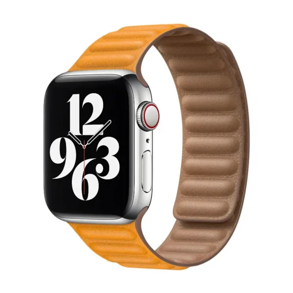 Фото 1: Ремешок Leather Link для Apple Watch 38/40/41 mm Светло-оранжевый