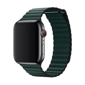 Ремешок Leather Link для Apple Watch 42/44/45 mm темно-зеленый Темно-зеленый