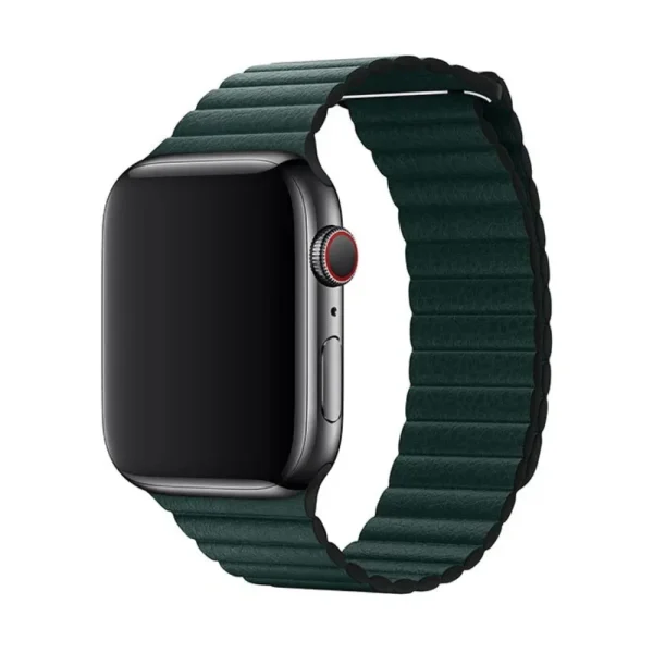 Фото 1: Ремешок Leather Link для Apple Watch 38/40/41 mm темно-зеленый Темно-зеленый